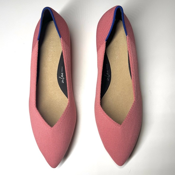 Rothy’s Women’s The High Point Tulip Pink Knit Block Heel Washable Size- 8.5 - Picture 6 of 12